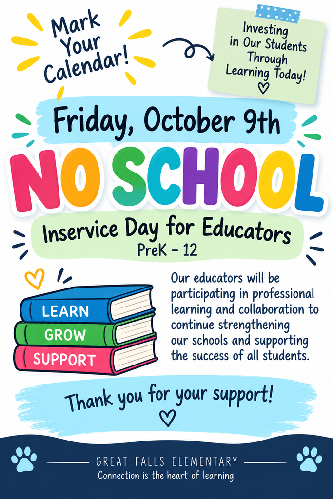 No School - October 9th - Staff Inservice Day