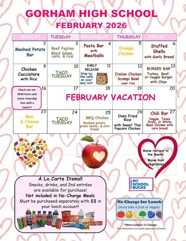 February Lunch Menu