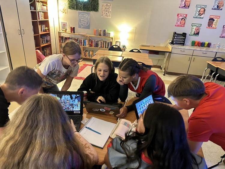 Students in Ms. Middick's class have been practicing GMS! Growth mindset, motivation and social responsibility while working together in completing a Disney escape room project!