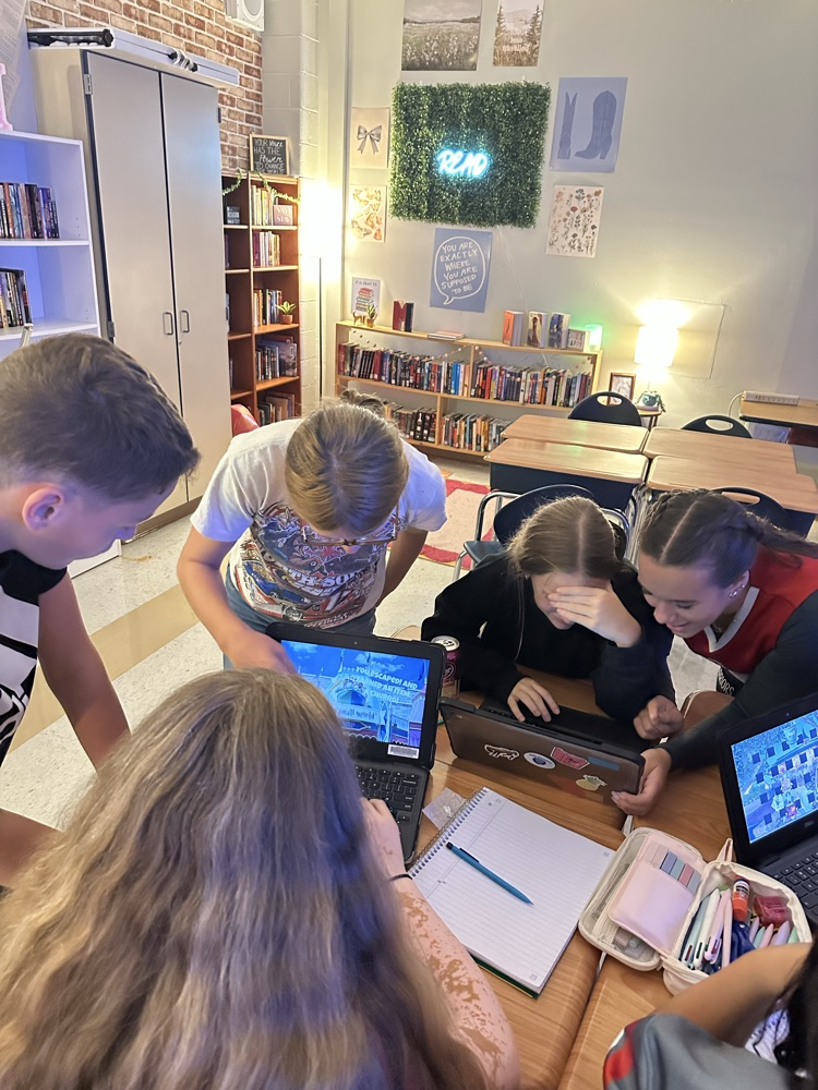 Students in Ms. Middick's class have been practicing GMS! Growth mindset, motivation and social responsibility while working together in completing a Disney escape room project!