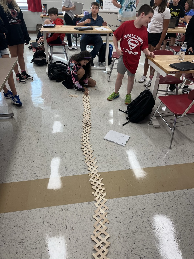 GMS students in Ms. Verschoor’s class put their persistence to the test during the Popsicle Stick Chain Reaction Challenge!