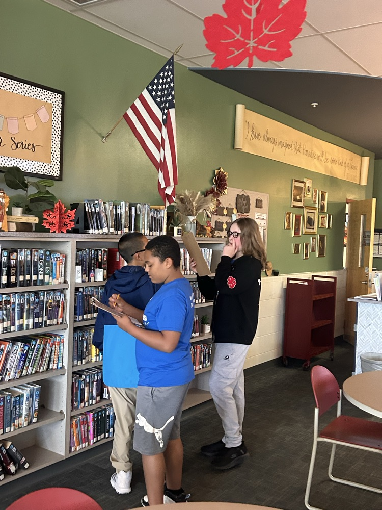 📚 GMS students put their detective skills to the test during a library scavenger hunt! 🔍 From tracking down genres and authors to matching call numbers (and more!), they had a fun and engaging way to explore every corner of the library.