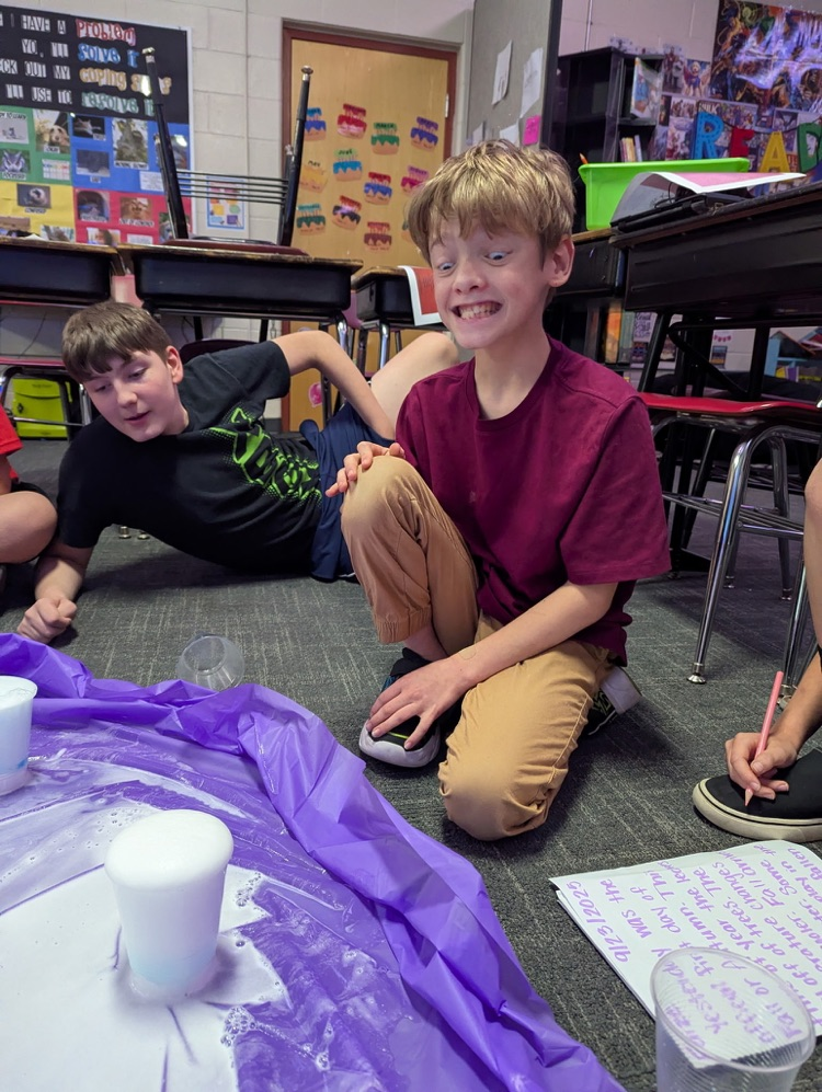 Students in Mrs. Kallmeyer’s and Mr. Hines’ classes had a blast today experimenting with chemical reactions! With a little mixing and a lot of curiosity, they created some fun foaming explosions while learning about the science behind it all.