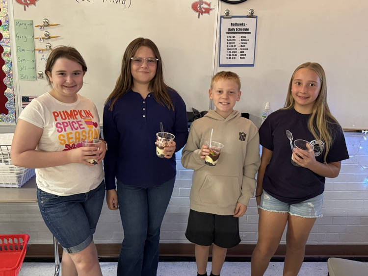 Students in Mr. Bohl’s sixth grade science class have been working on their soil unit. As part of the unit they created edible soil layers to represent the actual soil. The best part was eating the soil and worms when they were finished!