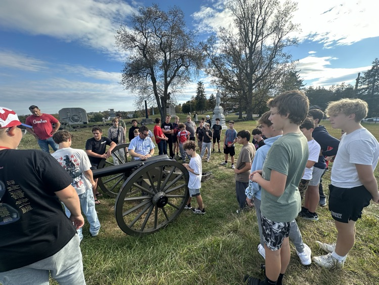 GMS 8th Grade, Day 1: From the back seat of a bus to the battlefields of Gettysburg! After that long drive, they're already considering a strategic retreat... to the nearest snack machine. 🚌🇺🇸 #GMSinDC #GettysburgBound #HistoryRocks