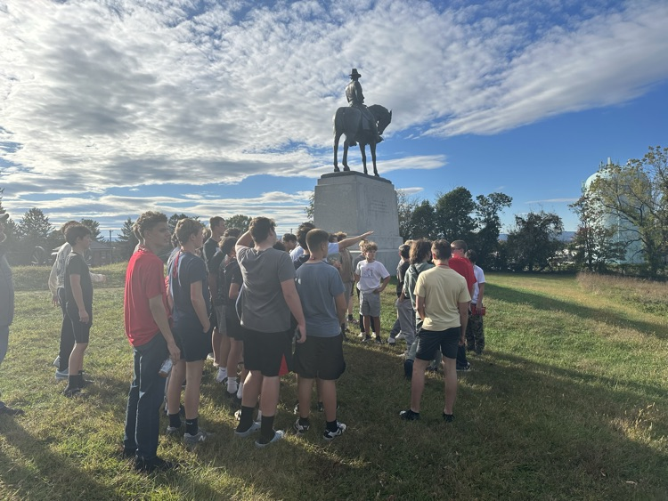 GMS 8th Grade, Day 1: From the back seat of a bus to the battlefields of Gettysburg! After that long drive, they're already considering a strategic retreat... to the nearest snack machine. 🚌🇺🇸 #GMSinDC #GettysburgBound #HistoryRocks