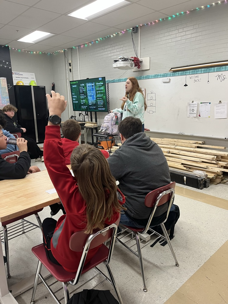 GMS eighth grade students are taking a Capstone class. This course is designed to help them start thinking about future careers and explore the high school courses necessary for their future pathway