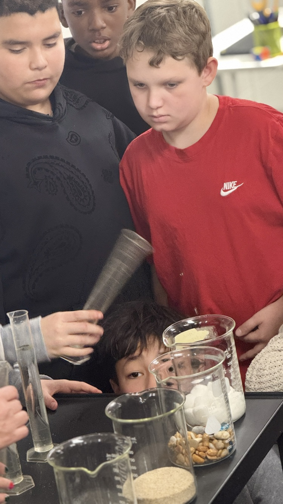 GMS 6th grade students in Ms. Velagic and Mrs. Vogt’s classes participated in a these porosity and permeability lab in science class!