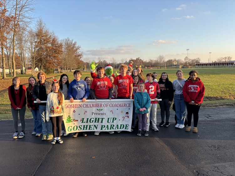 Over the weekend Goshen Middle School’s Leo Club had the opportunity to serve at the Holly Fair. They also had the honor of carrying the banner for the Goshen Chamber of Commerce’s Hometown Christmas parade. We are so proud of our Warriors! 