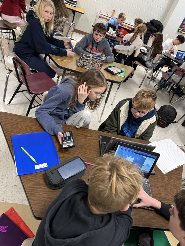 GMS students in Mrs. McKeever and Mr. Downey's classes joined forces to work on ratio practice today!