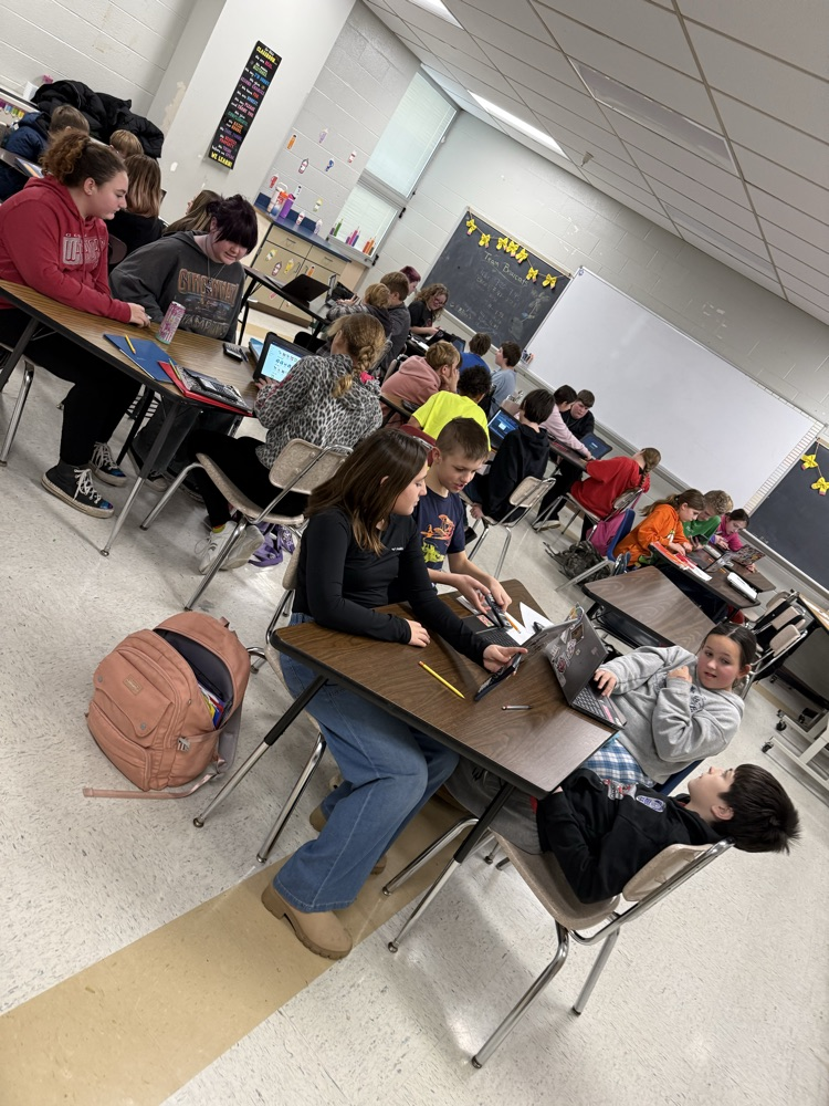GMS students in Mrs. McKeever and Mr. Downey's classes joined forces to work on ratio practice today!