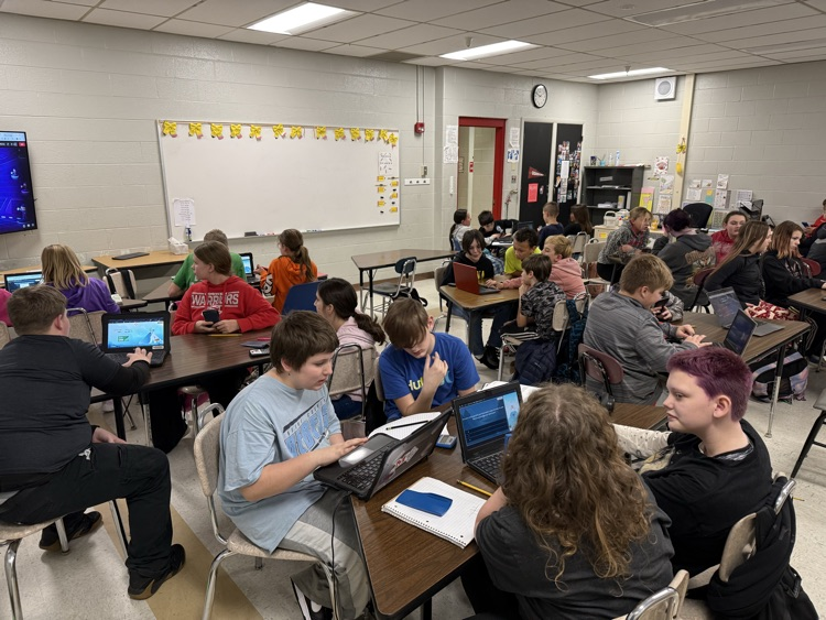 GMS students in Mrs. McKeever and Mr. Downey's classes joined forces to work on ratio practice today!