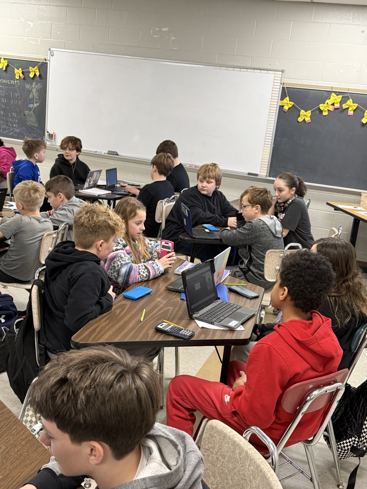 GMS students in Mrs. McKeever and Mr. Downey's classes joined forces to work on ratio practice today!