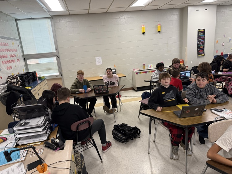 GMS students in Mrs. McKeever and Mr. Downey's classes joined forces to work on ratio practice today!