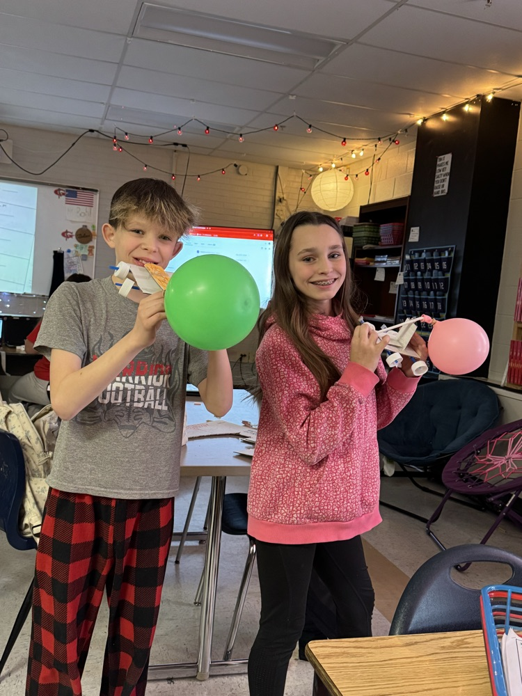 Students in Mr. Bohl’s science class have been studying kinetic and potential energy. As a culminating activity they built a balloon powered car to put potential and kinetic energy into action. 