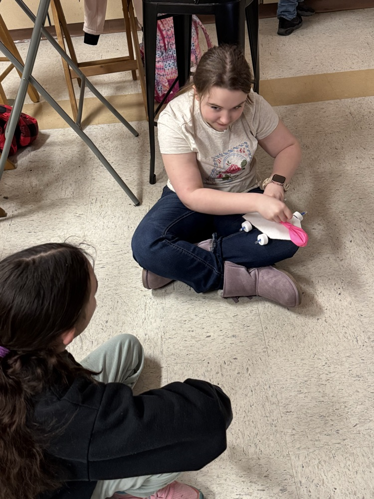 Students in Mr. Bohl’s science class have been studying kinetic and potential energy. As a culminating activity they built a balloon powered car to put potential and kinetic energy into action. 