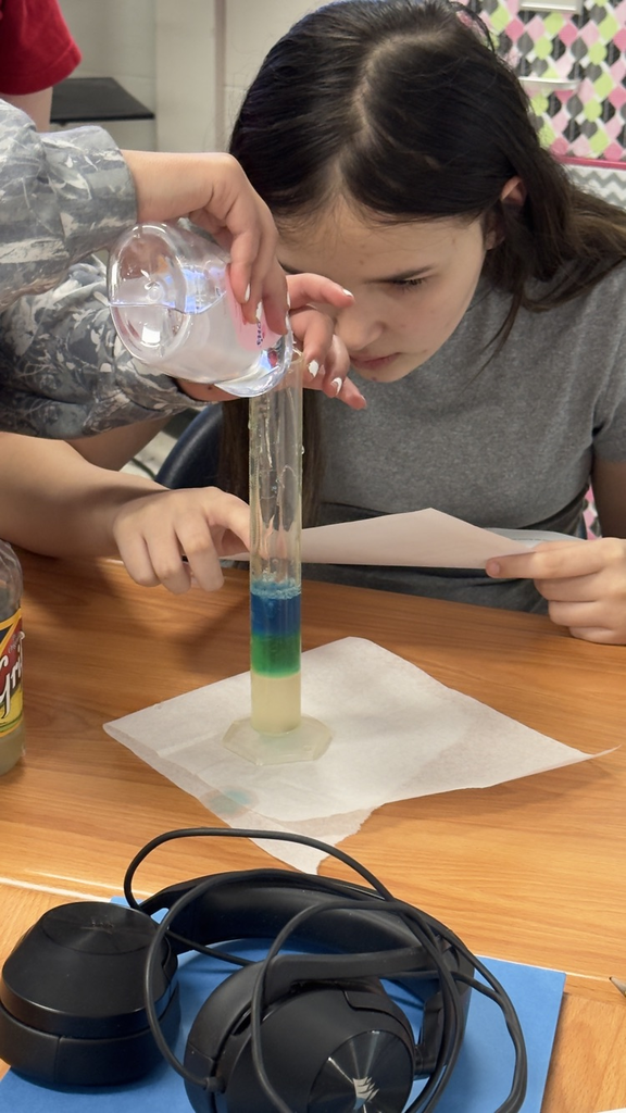 GMS 6th grade students in Mrs. Velagic's class participated in a Density Tower Lab! 