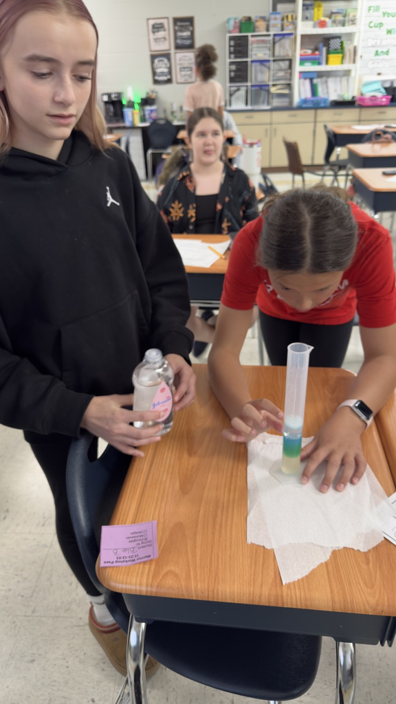 GMS 6th grade students in Mrs. Velagic's class participated in a Density Tower Lab! 