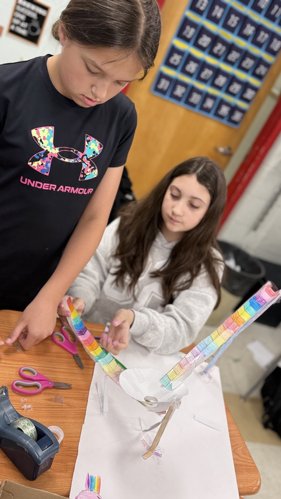 Students in Mrs. Velagic's classroom participated in the "Paper Roller Coaster" project in science to study kinetic and potential energy. 