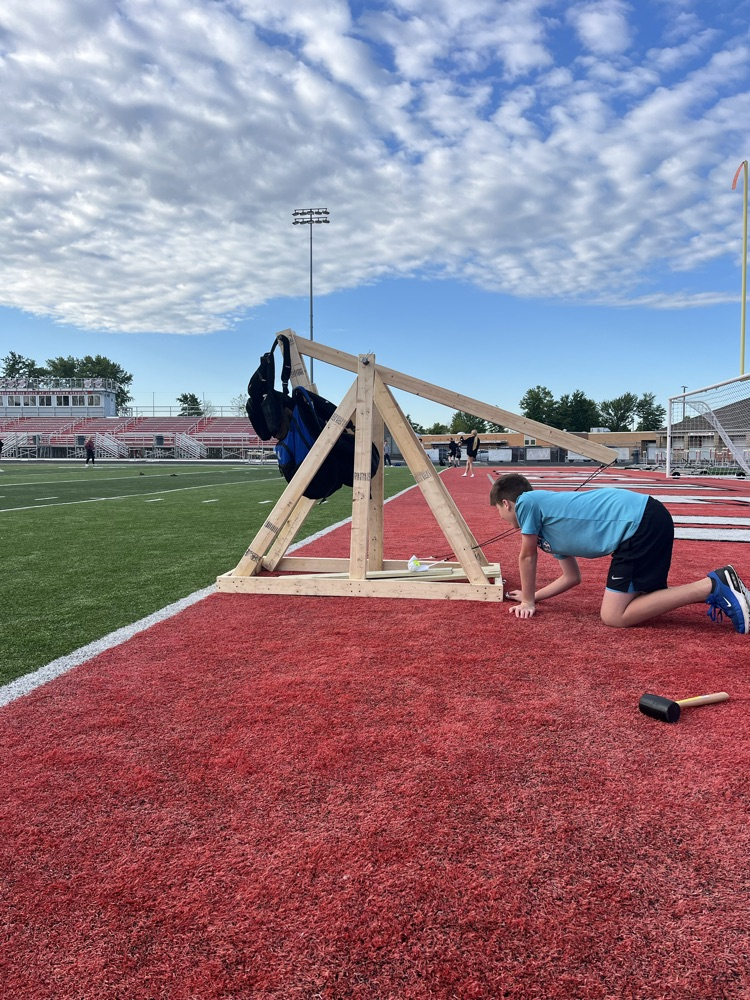 For a culminating 8th grade project Ms. Verschoor’s Wood Shop class made a trebuchet!! 50 yards is the current maximum distance.