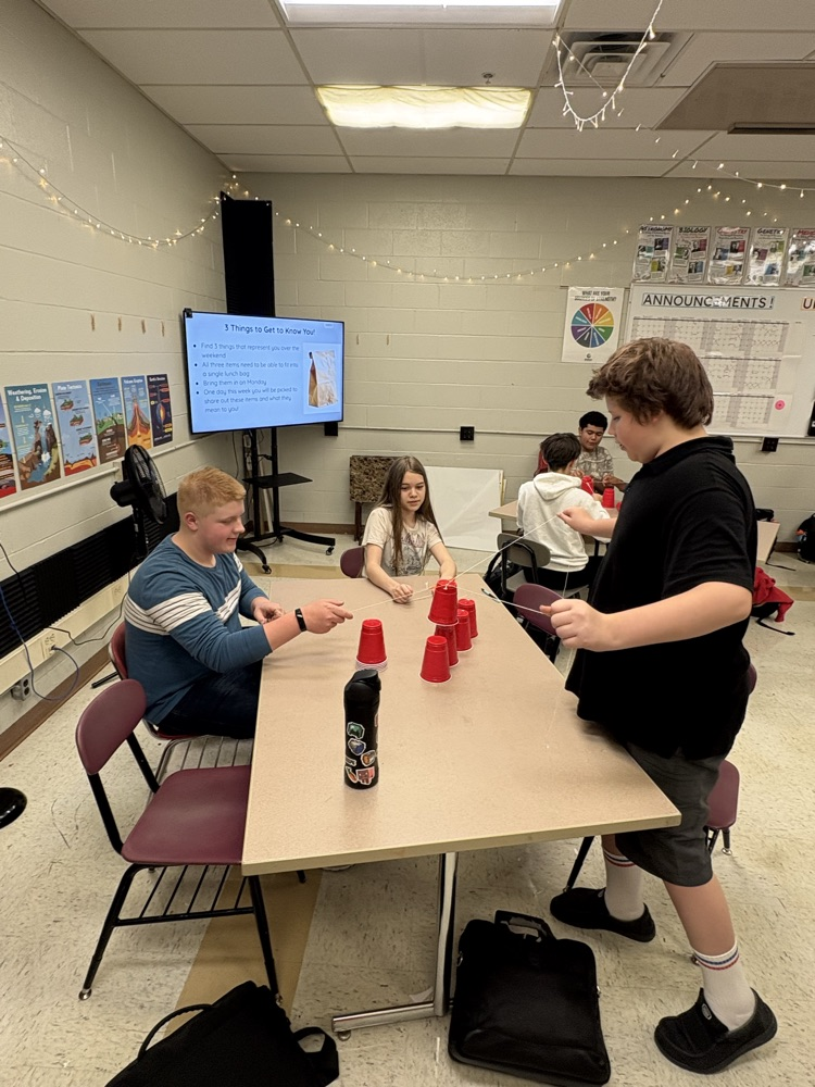 GMS students in Ms. Rittner's & Mrs. Velagic's classes enjoyed a team building activity to learn how to work together! 