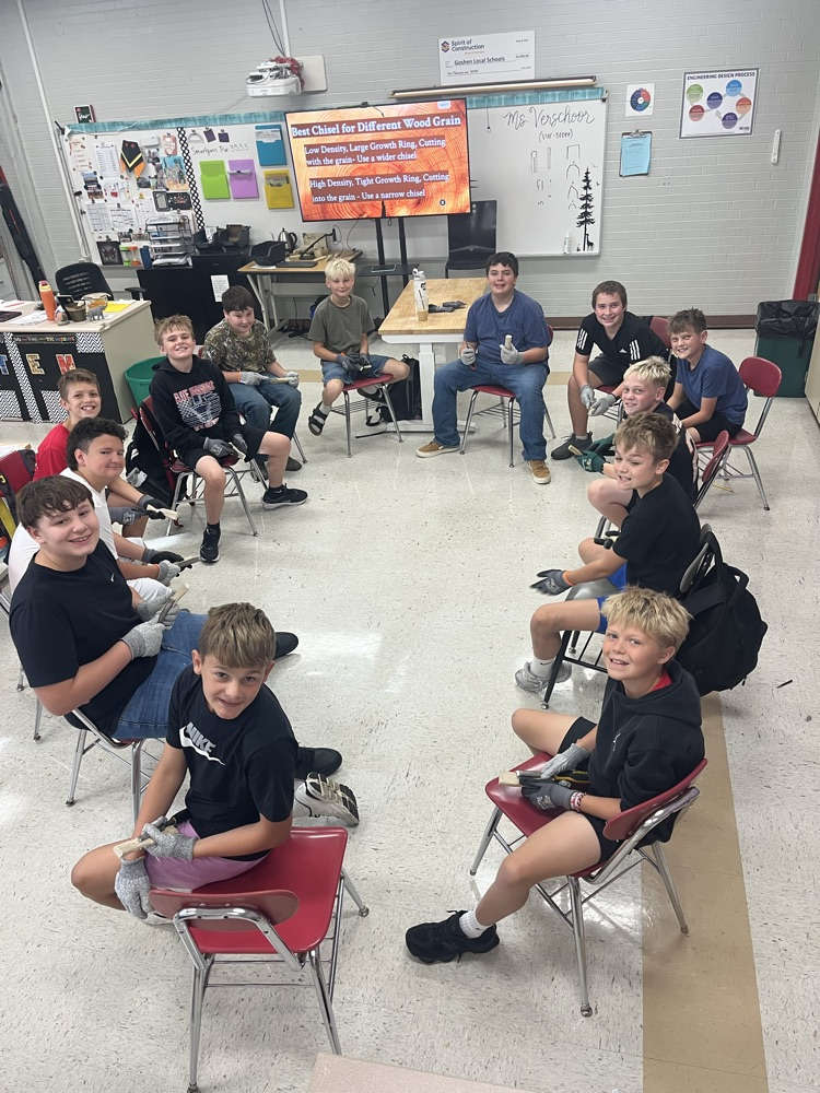 GMS students in Mrs. Verschoor's woodshop class are having a blast whittling wood creations! 