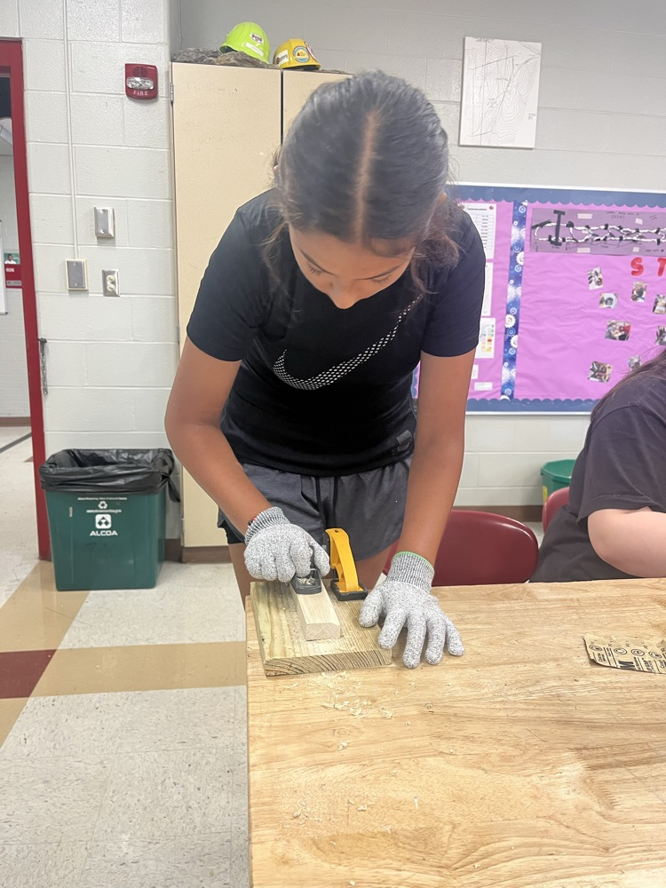GMS students in Mrs. Verschoor's woodshop class are having a blast whittling wood creations! 