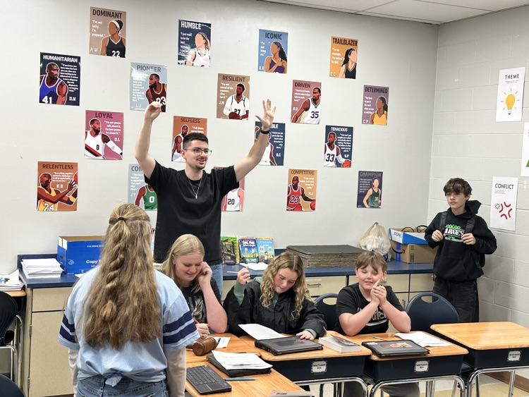 GMS students in Mr. Whitaker and Mrs. Weinheimer's class debated the Capital side of having the Hunger Games versus the District side of not holding the games.