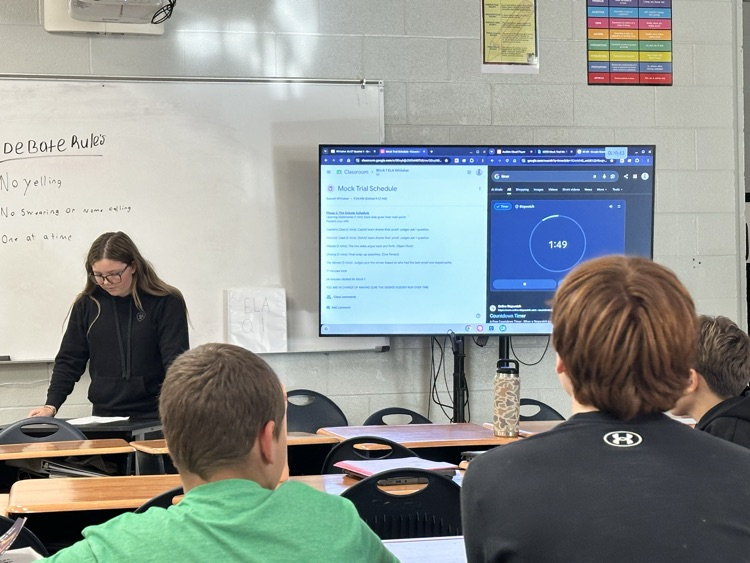 GMS students in Mr. Whitaker and Mrs. Weinheimer's class debated the Capital side of having the Hunger Games versus the District side of not holding the games.