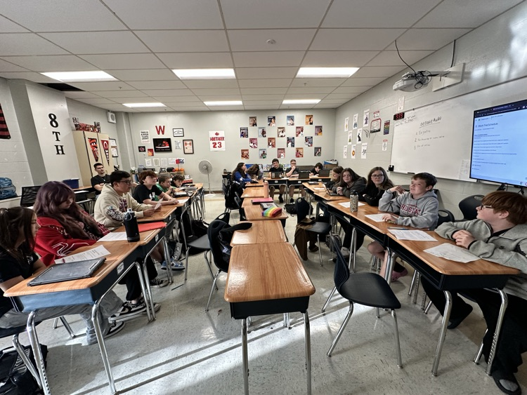 GMS students in Mr. Whitaker and Mrs. Weinheimer's class debated the Capital side of having the Hunger Games versus the District side of not holding the games.