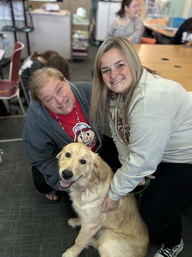 Today, Mrs. DeNu’s Career Tech class welcomed Marlys, Tina, and 6 Circle Tail puppies for a crucial lesson in socialization.