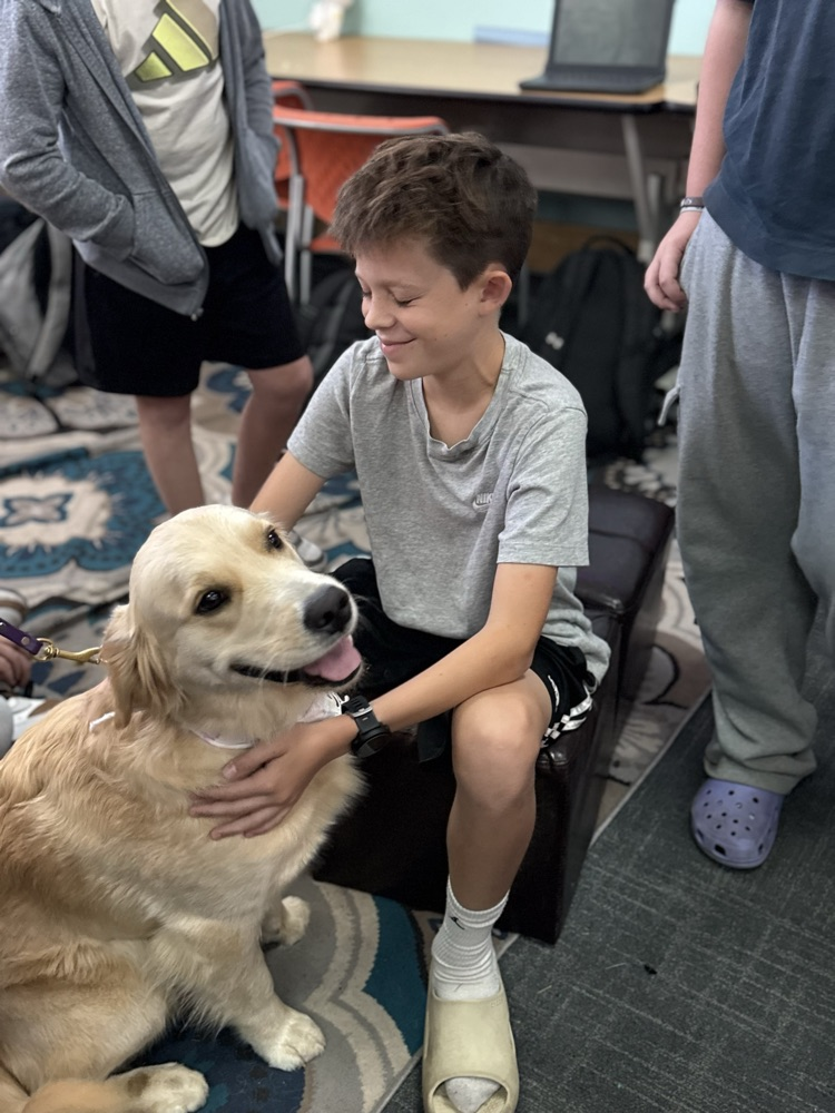Today, Mrs. DeNu’s Career Tech class welcomed Marlys, Tina, and 6 Circle Tail puppies for a crucial lesson in socialization.