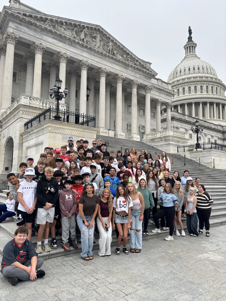 GMS 8th grade Washington DC trip day 3! Check out the group photo in front of our nation’s Capitol Building!