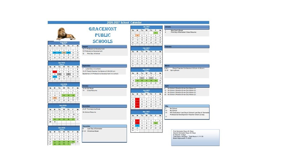 Updated Calendar 
