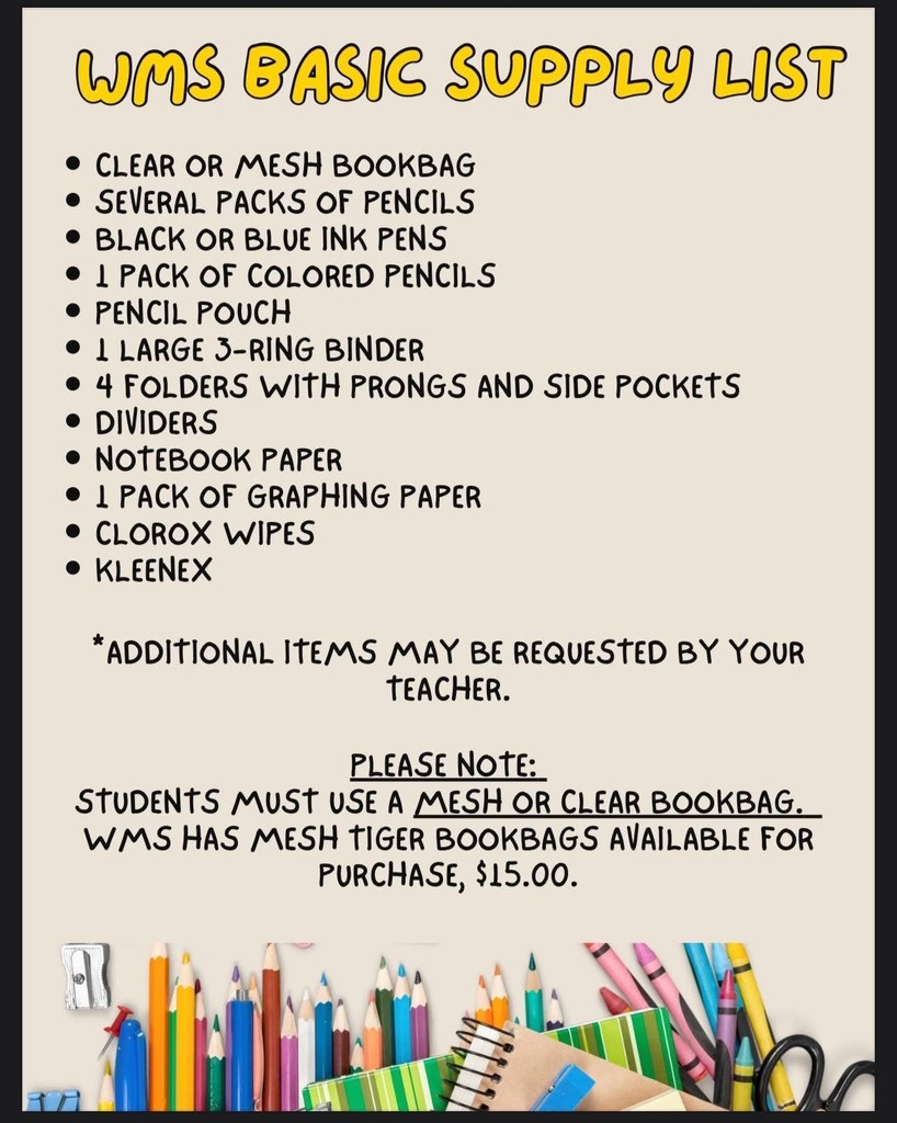 Supply List 25