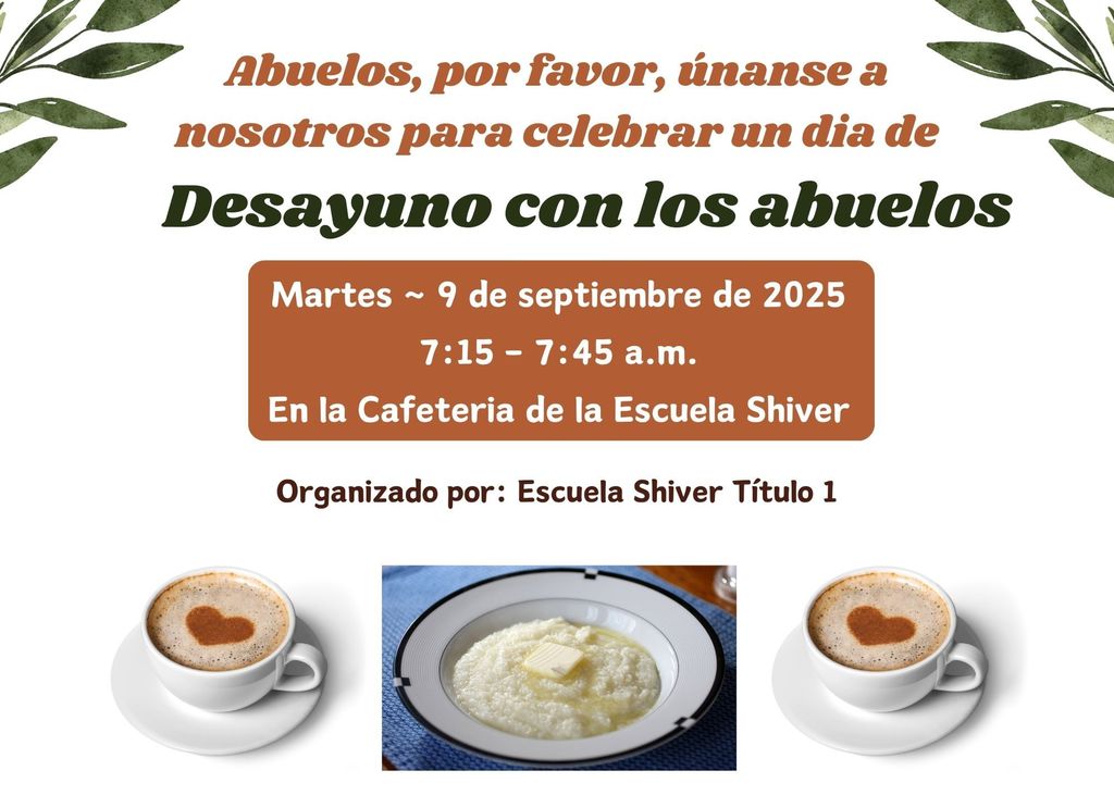 Spanish version of the invitation for Grits with Grandparents