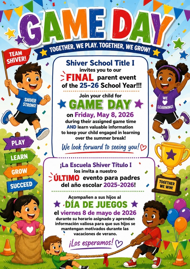 Game Day Flyer inviting parents to attend
