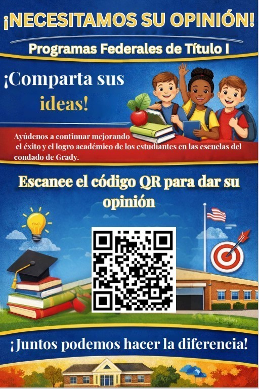 Survey flyer with QR code in Spanish
