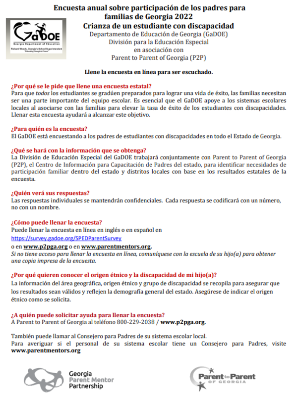 SPED Parent Survey - SPANISH