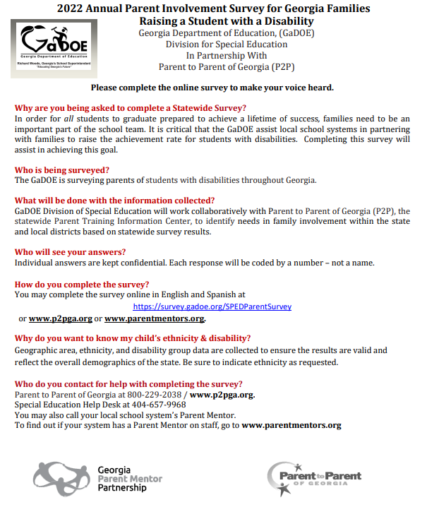 SPED Parent Survey - ENGLISH