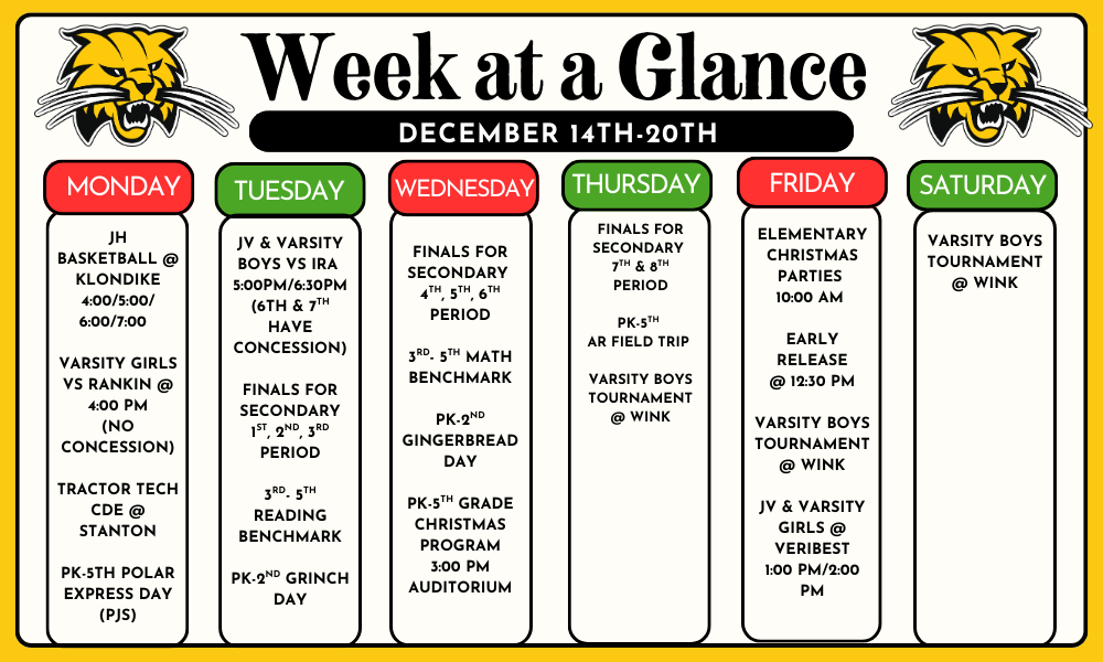Week at a Glace