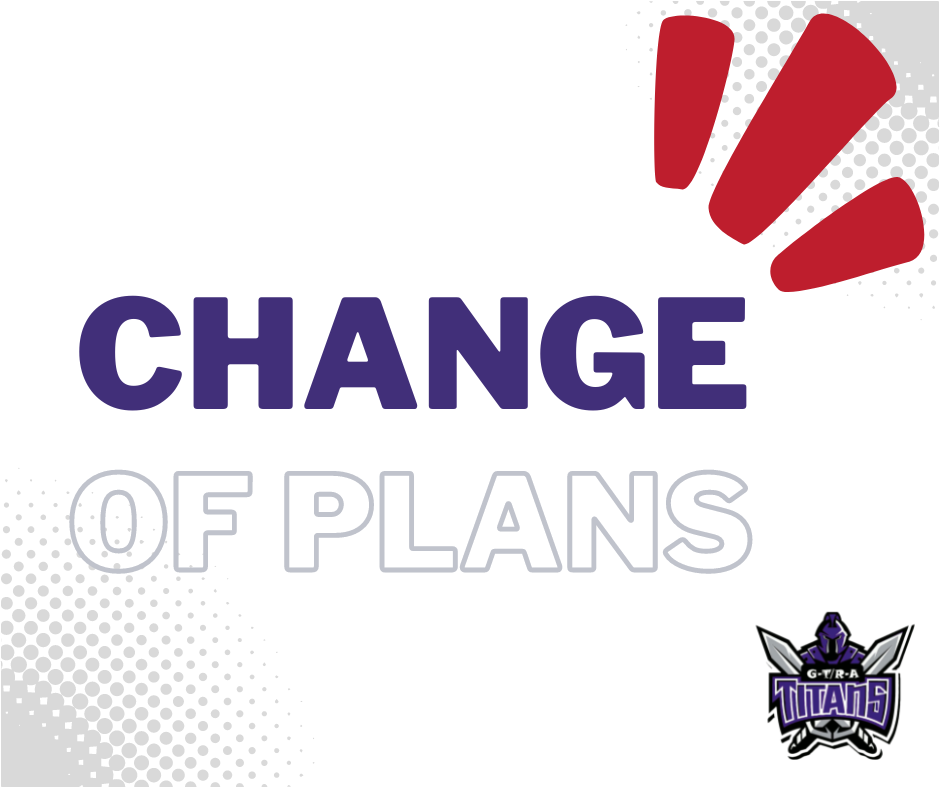 Change of Plans text on white