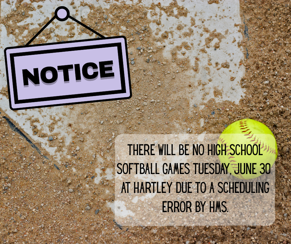 Notice Sign and softball with text