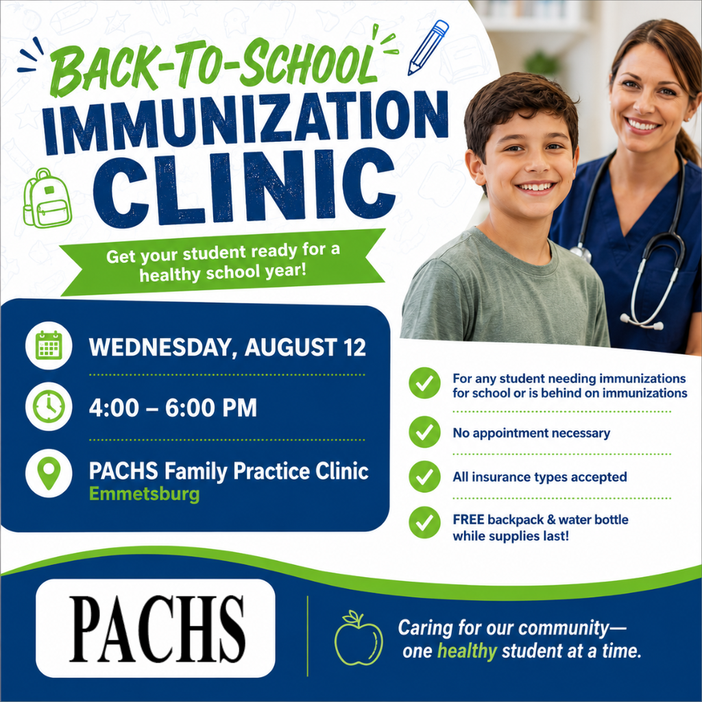 back to school immunization clinic on white background 