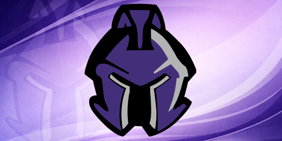 Titan helmet over purple background