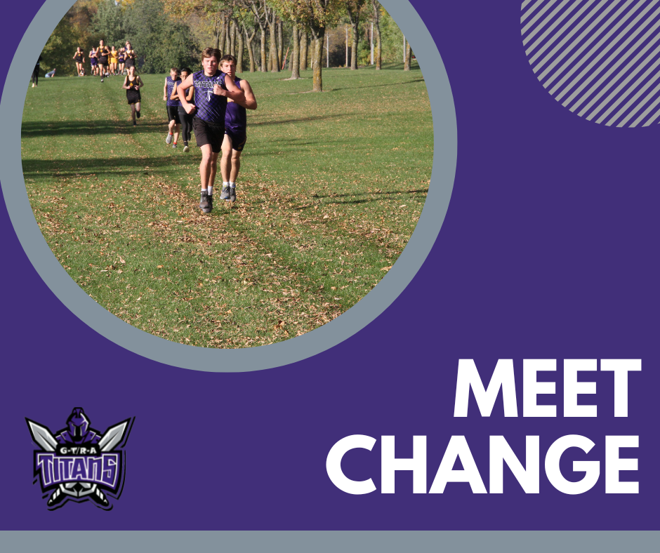 XC meet change picture. purple background
