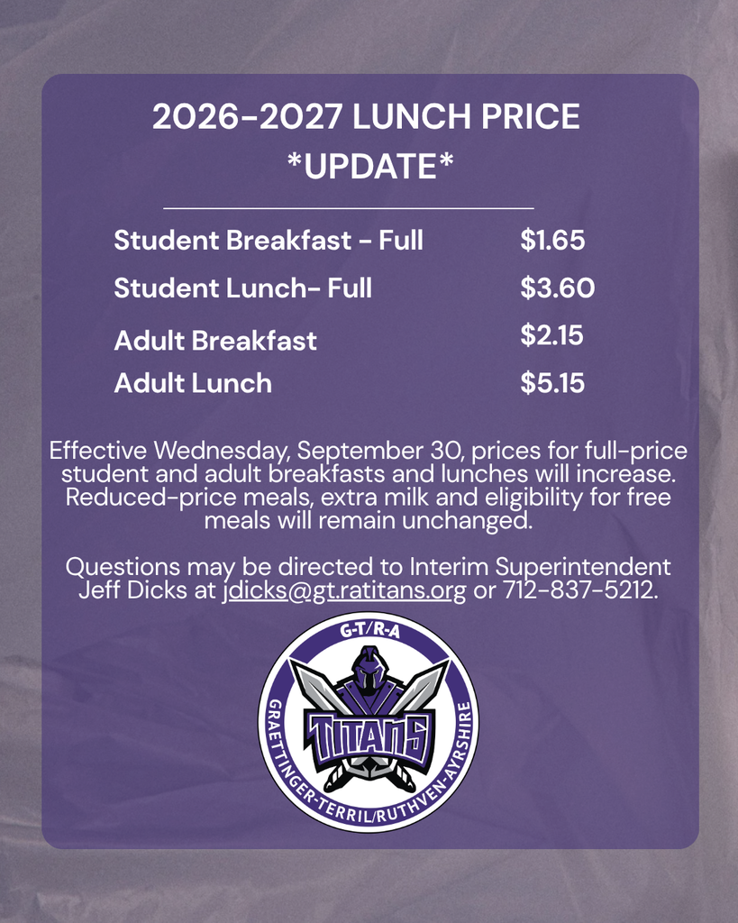 light purple background, 26-27 lunch price updates