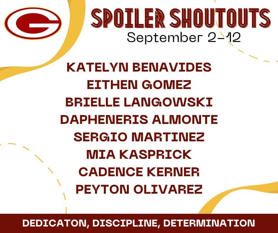 Spoiler Shoutouts Sept 2-12