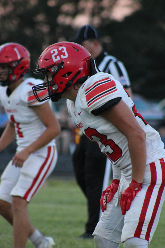 Briggs Born lined up at LB
