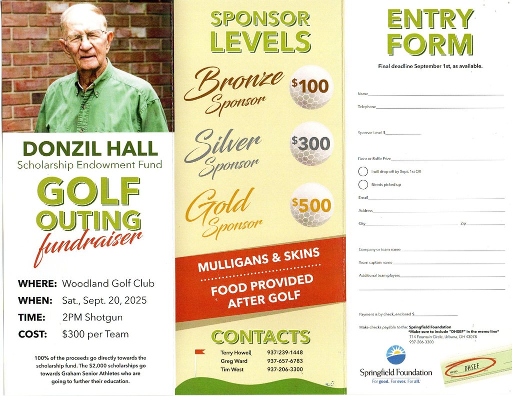 DHSEF Golf Fundraiser Entry Form
